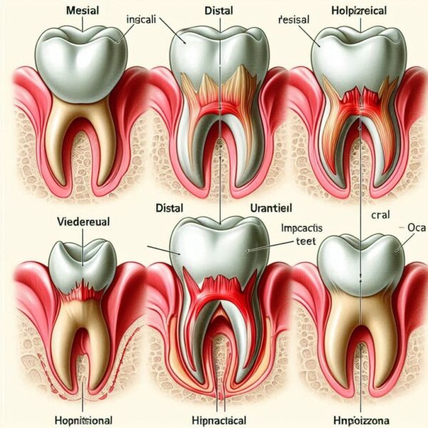 What are the different types of impacted wisdom teeth