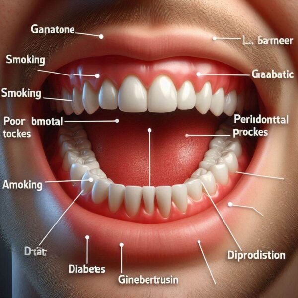 What are the risk factors for periodontal pockets